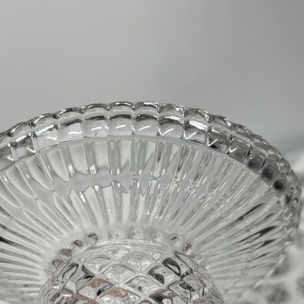 Vintage 90s PartyLite Williamsburg P7654 Votive Candle Holder Pair Lead Crystal - Picture 8 of 13